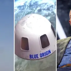 Jeff Bezos och Blue Origins rymdkapsel. Undrar du över rymdresa pris?