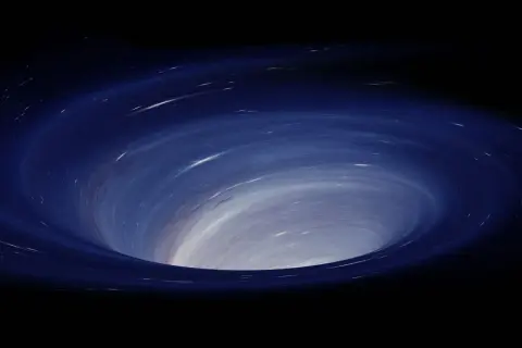 En virvel av stjärnor dras in i ett svart hål, en visuell representation av gravitationskraft formel.