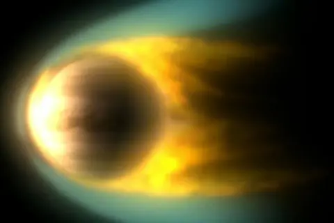 Fakta om Venus: en glödande planet med en gulaktig atmosfär som omges av en blåaktig gloria.