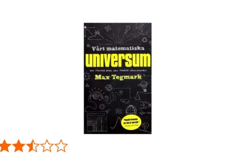 Boken "Vårt matematiska universum" av Max Tegmark utforskar verklighetens djup med illustrationer av ögon, raketer och matematiska former.
