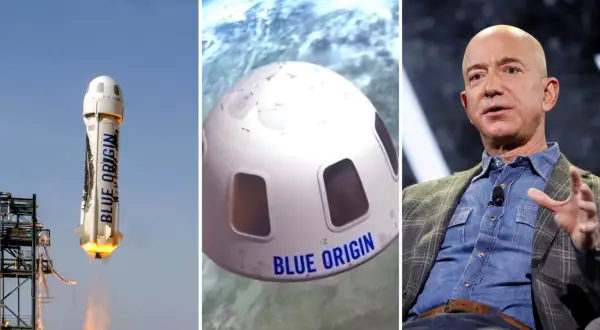 Jeff Bezos och Blue Origins rymdkapsel. Undrar du över rymdresa pris?
