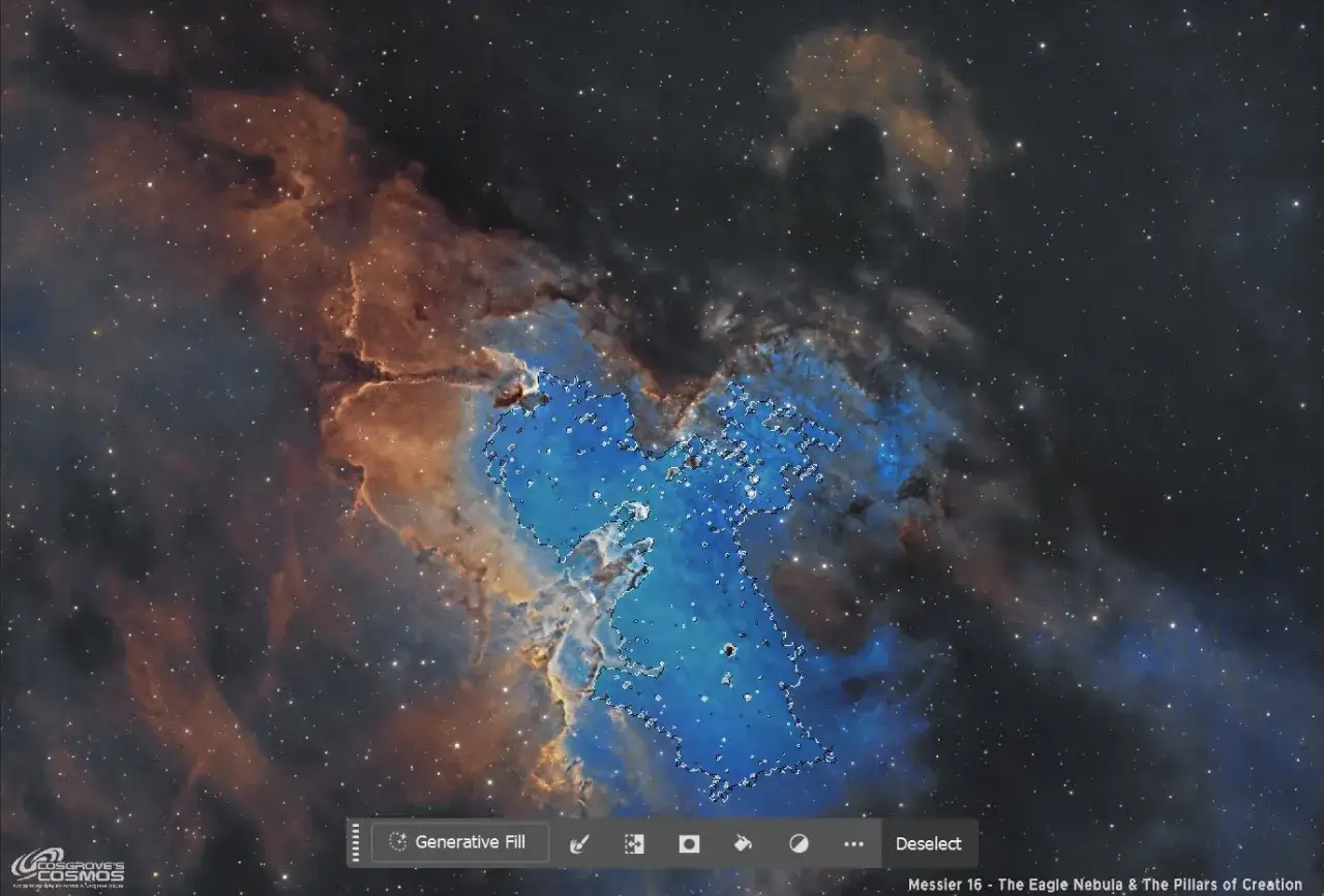 Stj&auml;rnstoft i &ouml;rnnebulosan, &auml;ven k&auml;nd som Messier 16, med sina ikoniska skapelsens pelare.