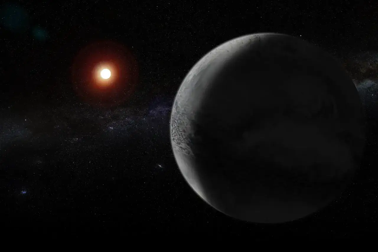 En mörk planet kretsar kring en glödande stjärna, vilket väcker frågan: finns det liv på andra planeter?